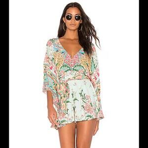 NWOT Spell Lotus Playsuit Romper in Peacock XS